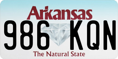 AR license plate 986KQN