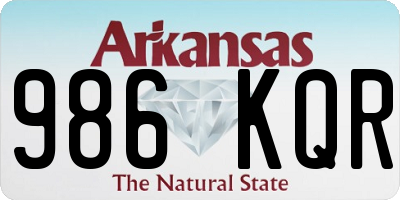 AR license plate 986KQR
