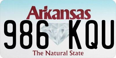 AR license plate 986KQU
