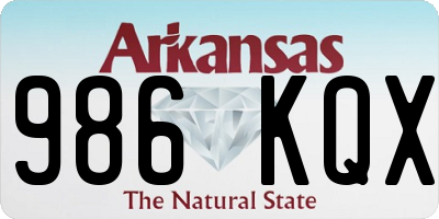 AR license plate 986KQX