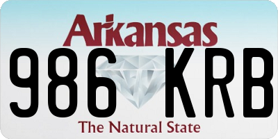 AR license plate 986KRB