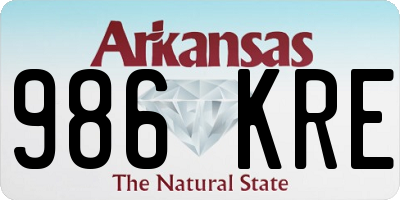 AR license plate 986KRE