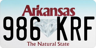 AR license plate 986KRF