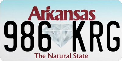 AR license plate 986KRG