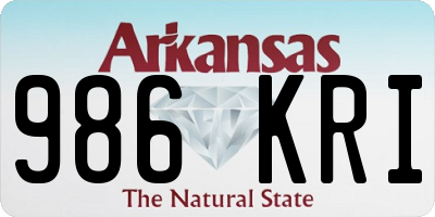 AR license plate 986KRI