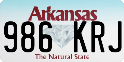 AR license plate 986KRJ