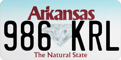AR license plate 986KRL