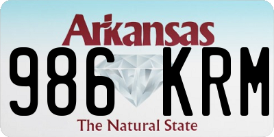 AR license plate 986KRM