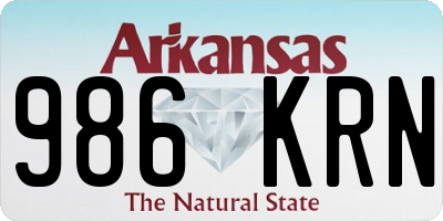 AR license plate 986KRN