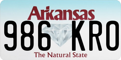 AR license plate 986KRO