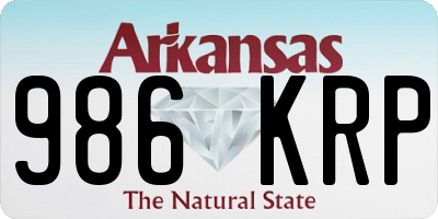 AR license plate 986KRP