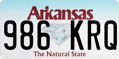 AR license plate 986KRQ