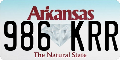 AR license plate 986KRR