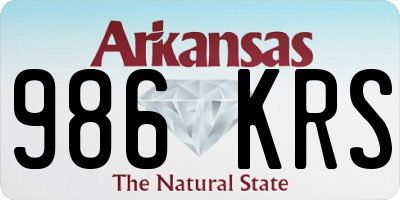 AR license plate 986KRS