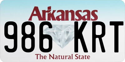 AR license plate 986KRT