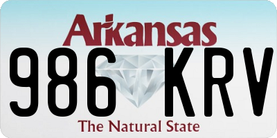 AR license plate 986KRV