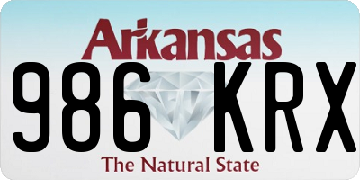 AR license plate 986KRX