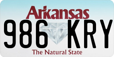AR license plate 986KRY