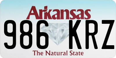 AR license plate 986KRZ