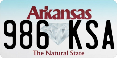 AR license plate 986KSA
