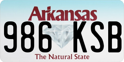 AR license plate 986KSB