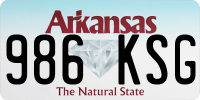 AR license plate 986KSG