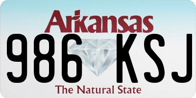 AR license plate 986KSJ