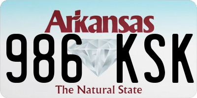 AR license plate 986KSK