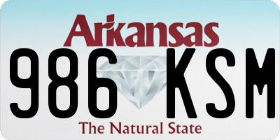 AR license plate 986KSM