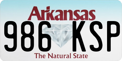 AR license plate 986KSP