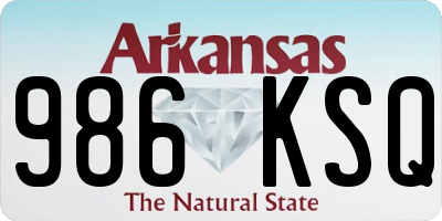 AR license plate 986KSQ
