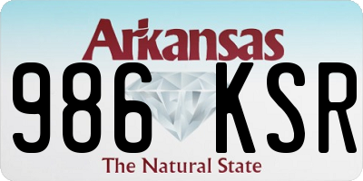 AR license plate 986KSR