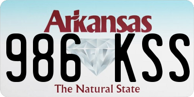 AR license plate 986KSS