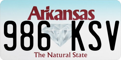AR license plate 986KSV