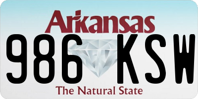 AR license plate 986KSW