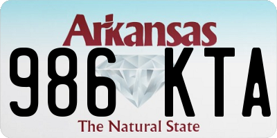 AR license plate 986KTA