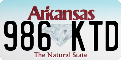 AR license plate 986KTD