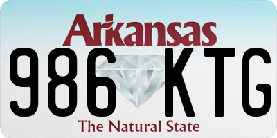 AR license plate 986KTG