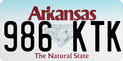 AR license plate 986KTK