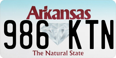 AR license plate 986KTN