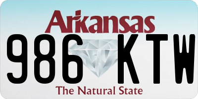 AR license plate 986KTW