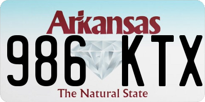 AR license plate 986KTX