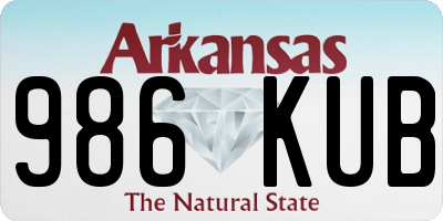 AR license plate 986KUB