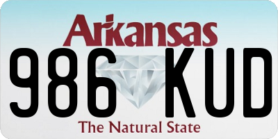 AR license plate 986KUD