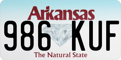 AR license plate 986KUF