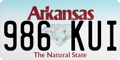 AR license plate 986KUI