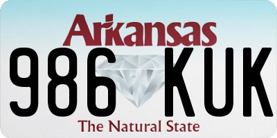 AR license plate 986KUK