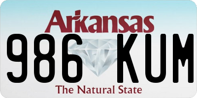 AR license plate 986KUM
