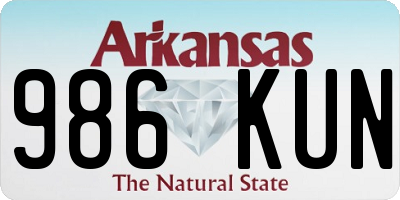 AR license plate 986KUN
