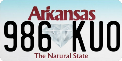AR license plate 986KUO